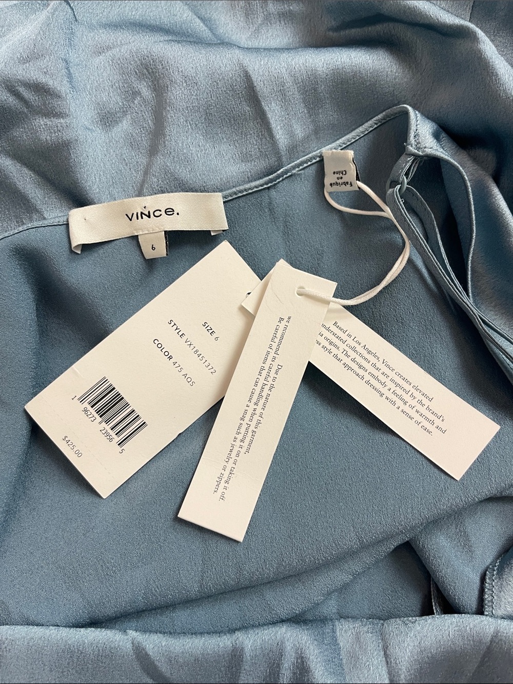Vince Cowl Neck Satin MIDI Slip Dress Side Slit 6 Cocktail Date Wedding Guest - Picture 7 of 8